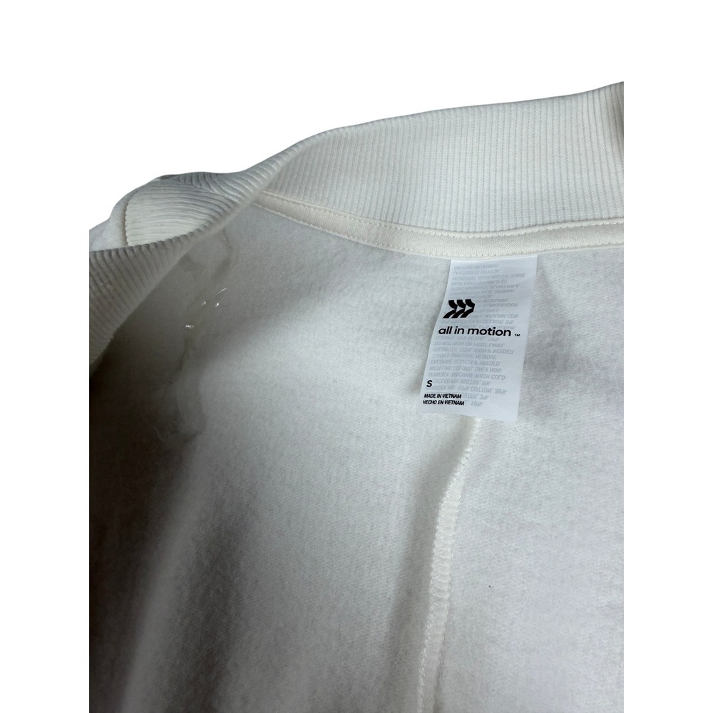 All in Motion Womens Cream Open Front Cardigan Sweatshirt Thumbholes Pockets S - Picture 3 of 5